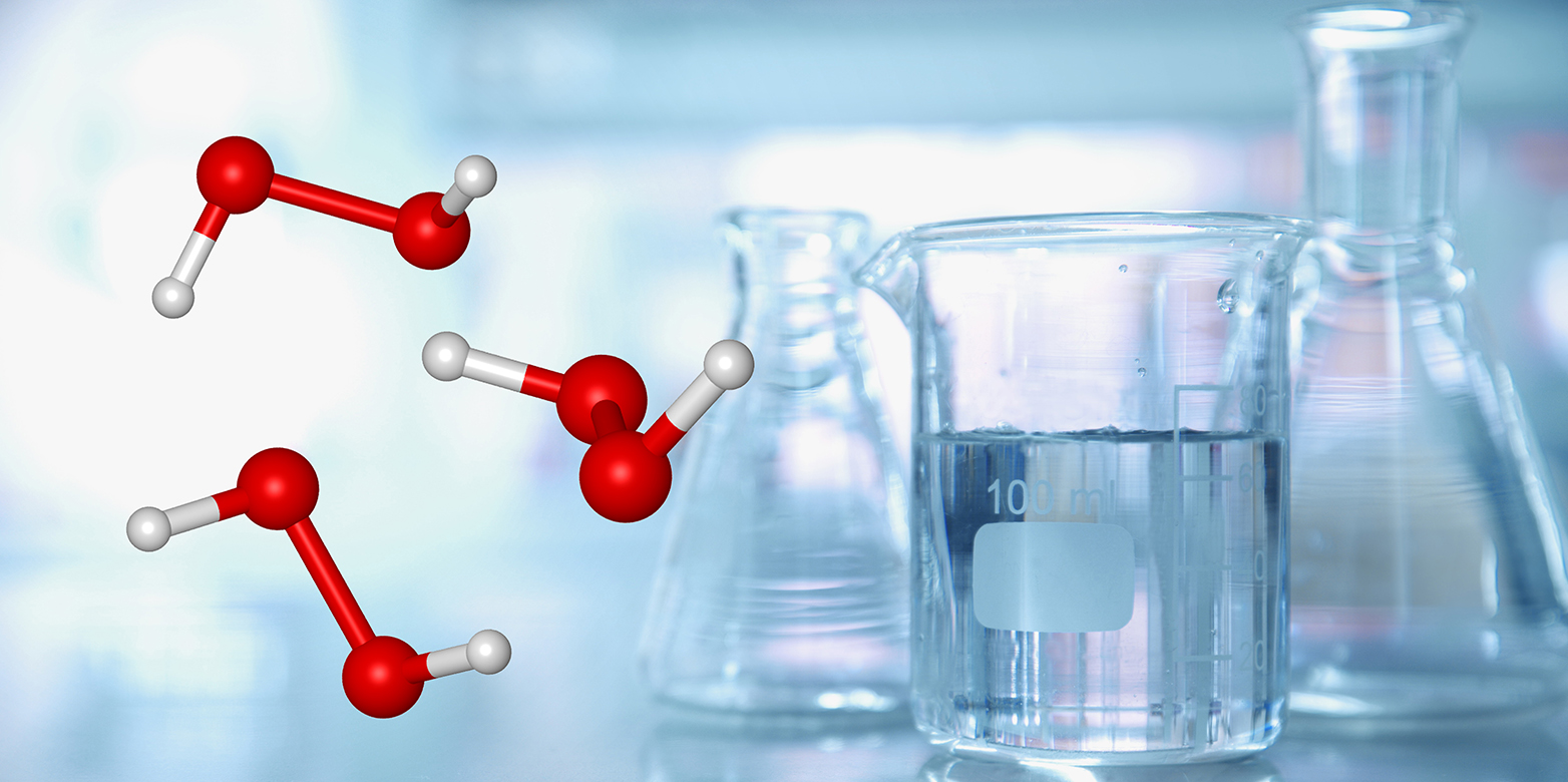picture of molecules and laboratory jugs