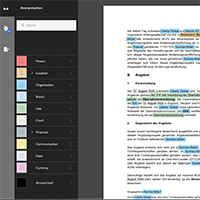 Beispiele eines markierten Textes mit DeepJudge