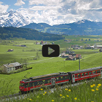 Zug im Voralpengebiet