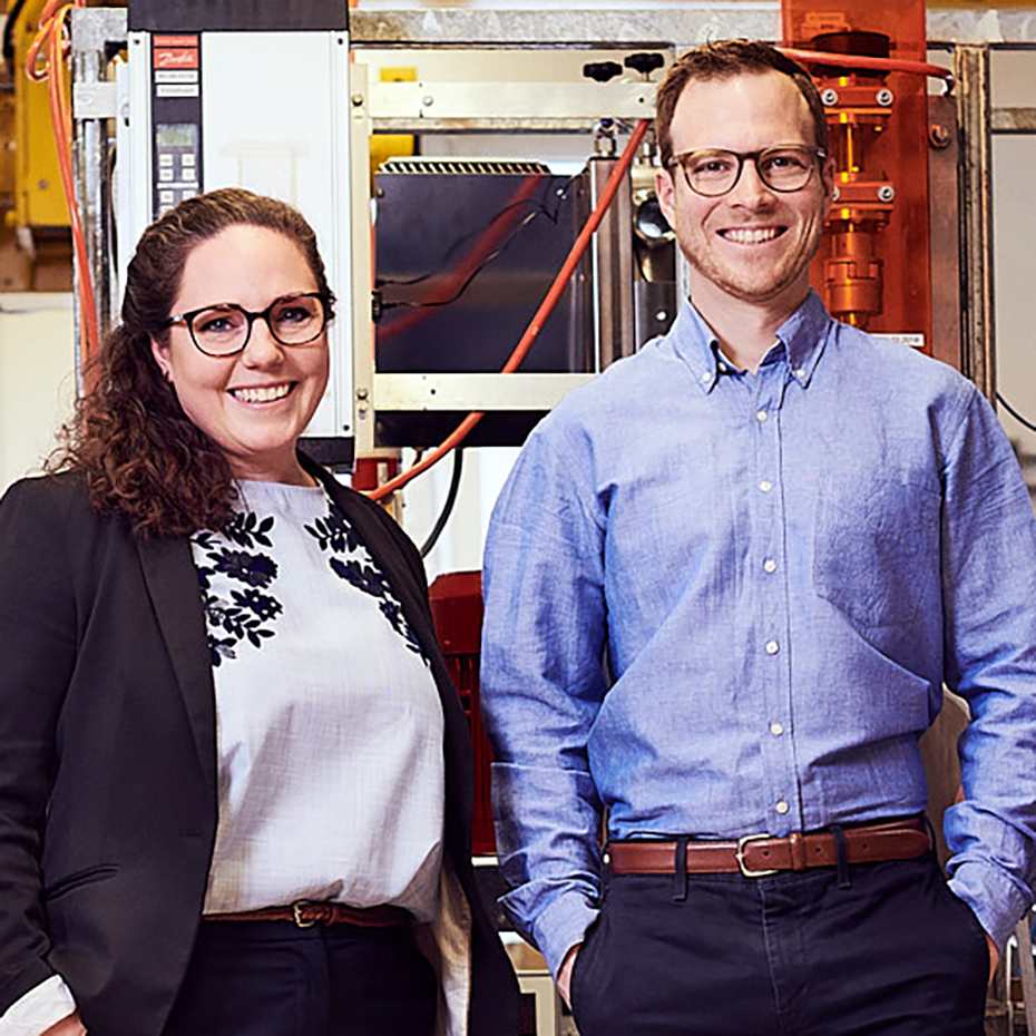Dr. Lea Pokorny (left) foaming expert and Dr. Pascal Guillet (right), spraying expert. Both studied food science (D-HEST) at ETH Zürich.