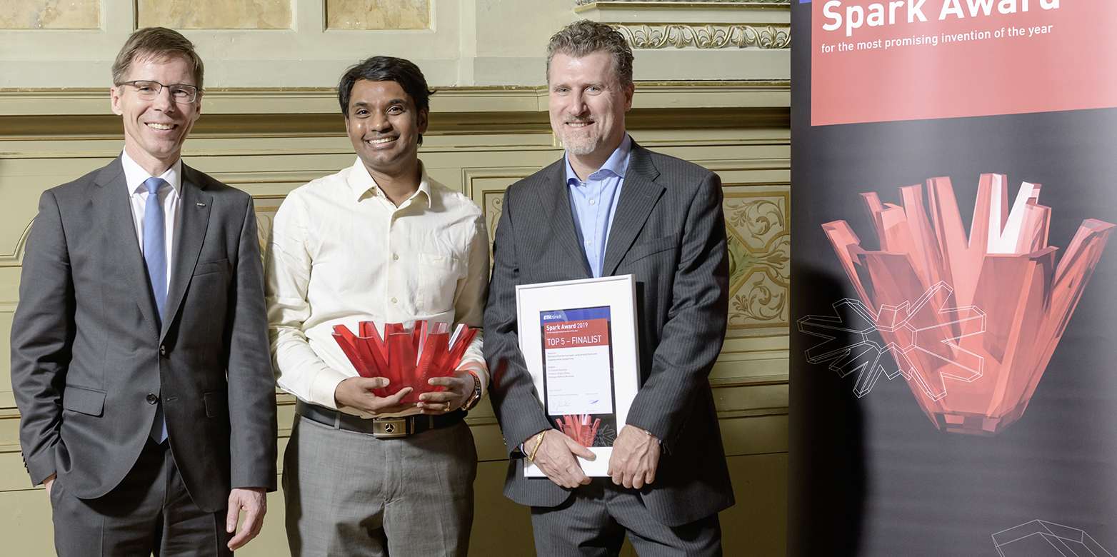 Spark Award winners with ETH president Joël Mesot