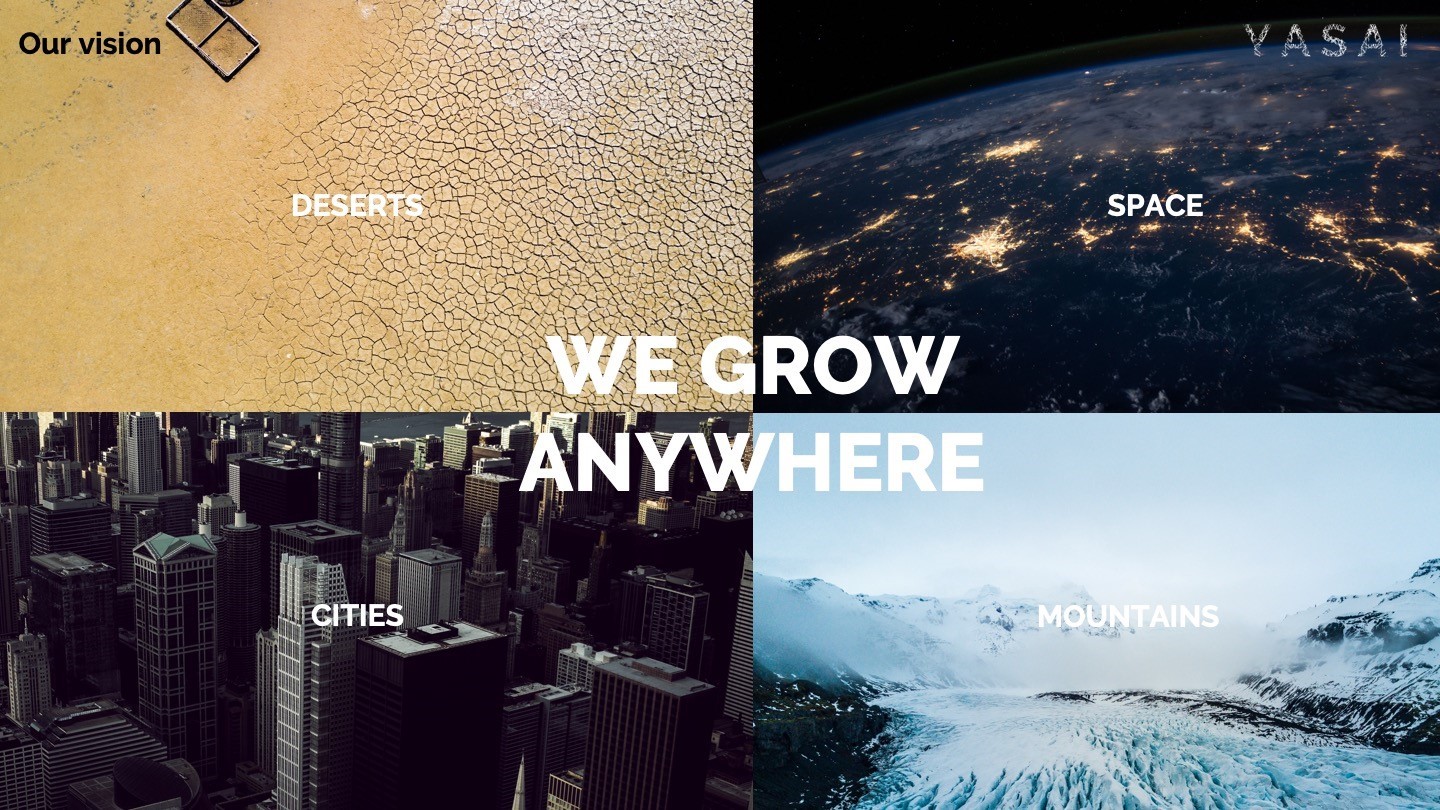 Areas possible for Integrated Vertical Farming: deserts, space, cities, mountains