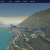 visualisation of landscape with power lines