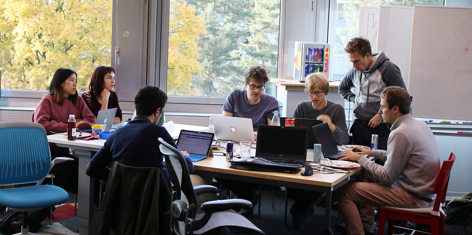 students working in teams