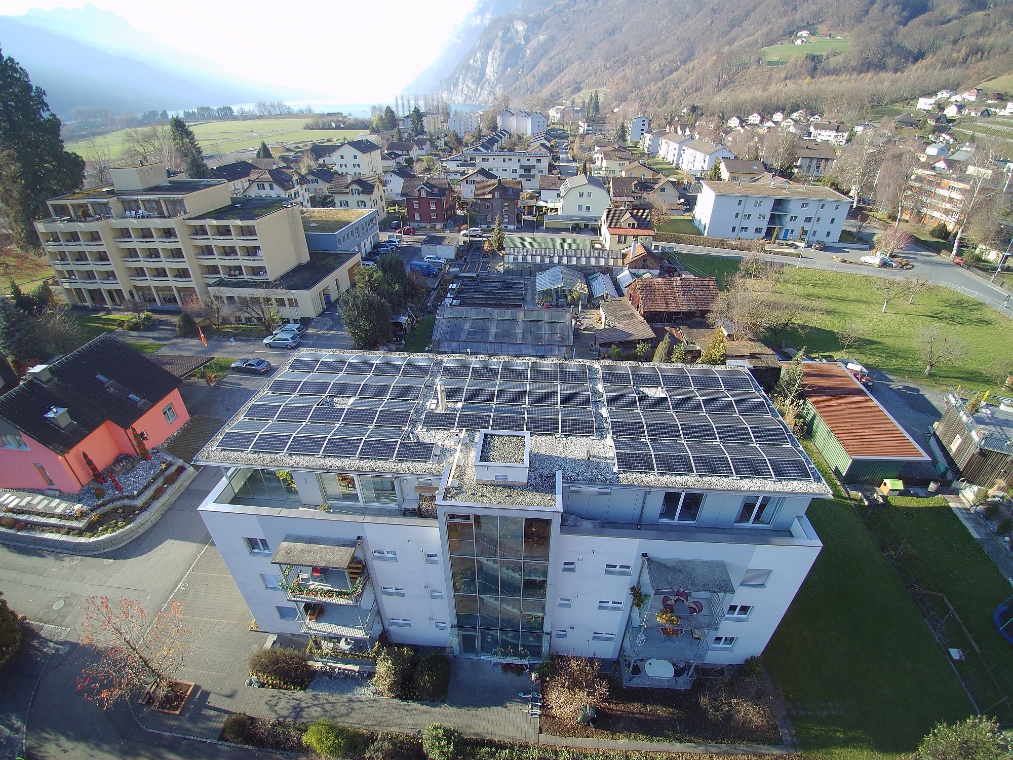 airialp picture of houses at Schwemmiweg in Walenstadt
