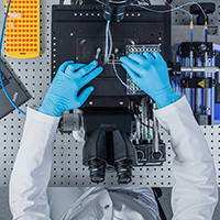 person selecting B-cells