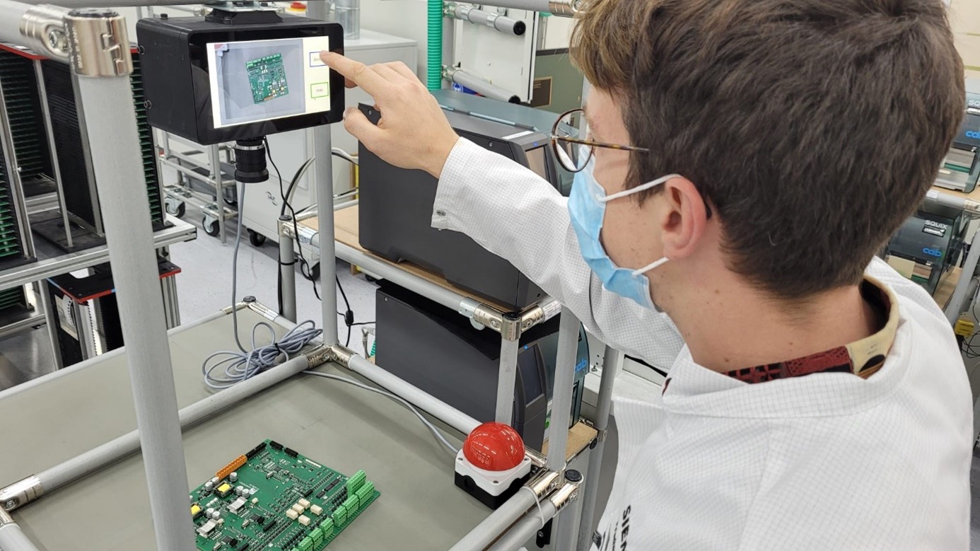 person checking computer image