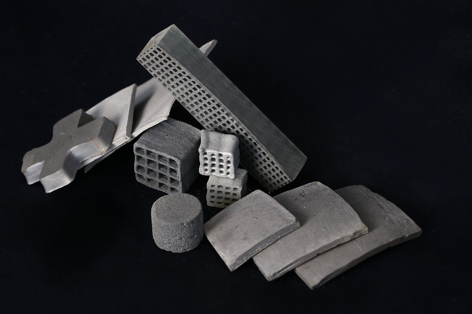 various shapes of the new metal foams